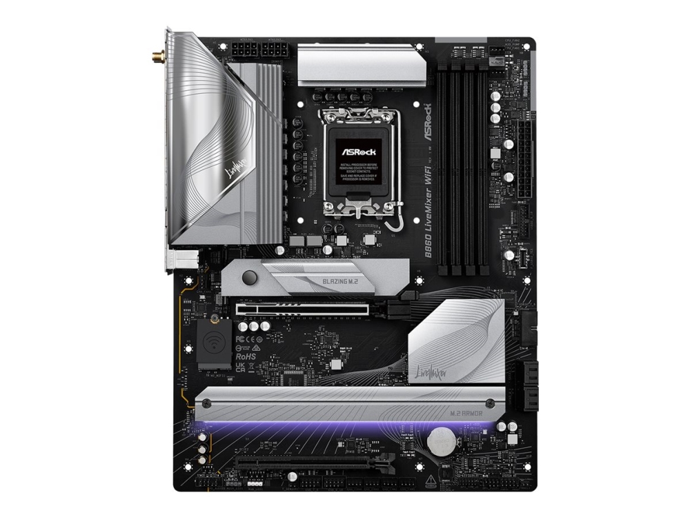 Asrock B860 Livemixer Wifi Moderkort Atx Lga1851 Uttag B860 Chipuppsattning Usb4 Usb 3.2 Gen 1 Usb C 3.2 Gen 1 2.5 Gigabit Lan Wi Fi 6
