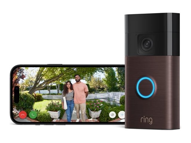 Ring Battery Video Doorbell - 2024 Edition - smart dörrklocka - med kamera - 30-dagars gratis provperiod av Ring Home, gör det själv-video, enkel att installera, helkroppsvy, enkel att installera - trådlös - 802.11b/g/n - 2.4 Ghz - venetiansk brons | Cykling - Cykelutrustning - Klockor som ringer | GameStuff