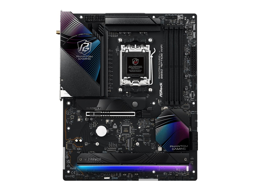 Asrock Phantom Gaming B850 Riptide Wifi Moderkort Atx Socket Am5 Amd B850 Chipuppsattning Usb C 3.2 Gen 2x2 Usb C 3.2 Gen2 Usb 3.2 Gen 2