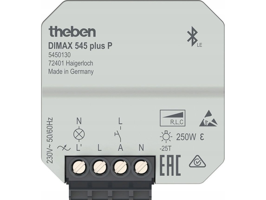 Theben UP universal dimmer APP operation, time DIMAX 545 plus P