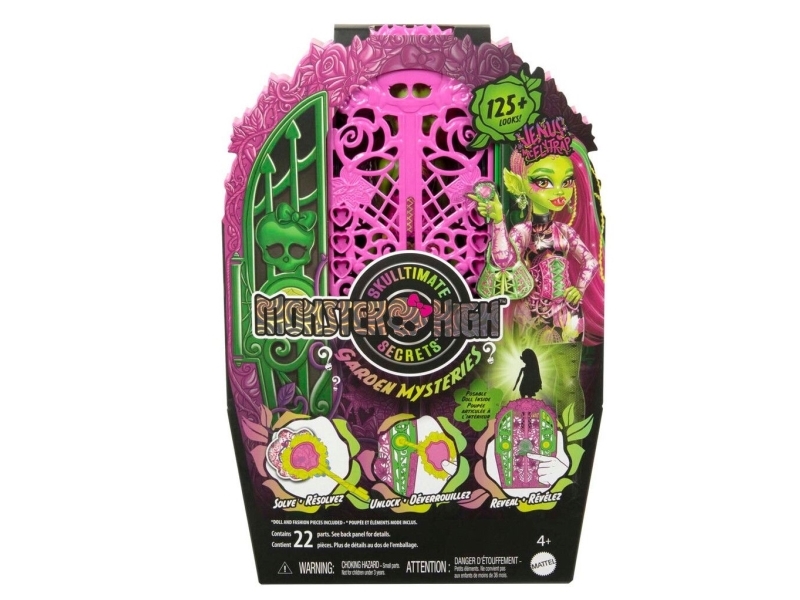 Monster High Skulltimate Secrets Garden Mysteries Spielset, Venus Mcflytrap-Puppe Mit Mehr Als 19 Überraschungen