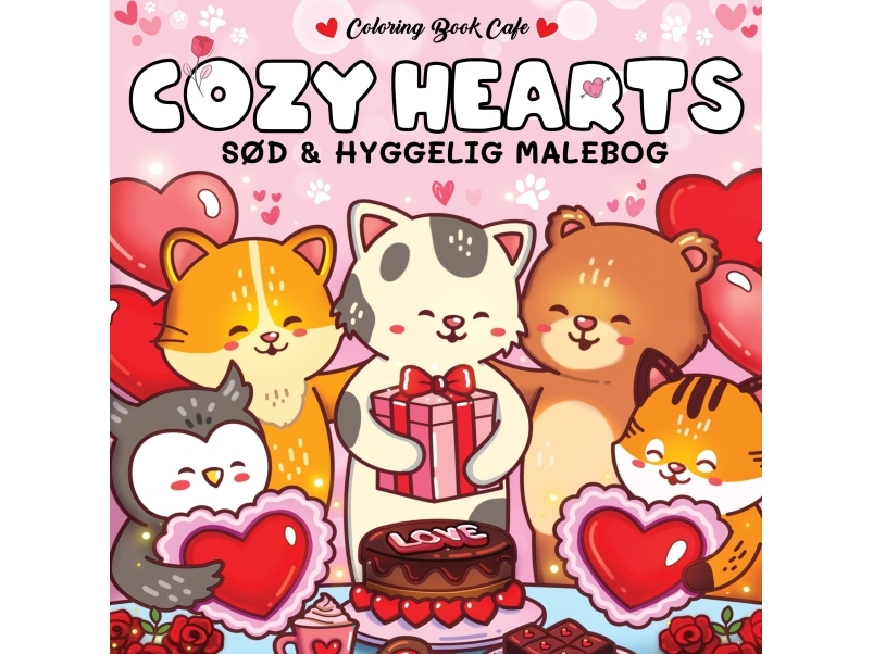 Malebog: Cozy Hearts | Coloring Book Cafe