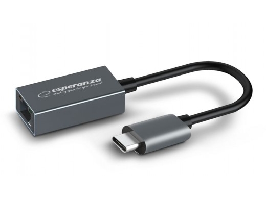 Esperanza Ena102, Kabelgebunden, Usb Typ-C, Ethernet, 5000 Mbit/S, Graphit