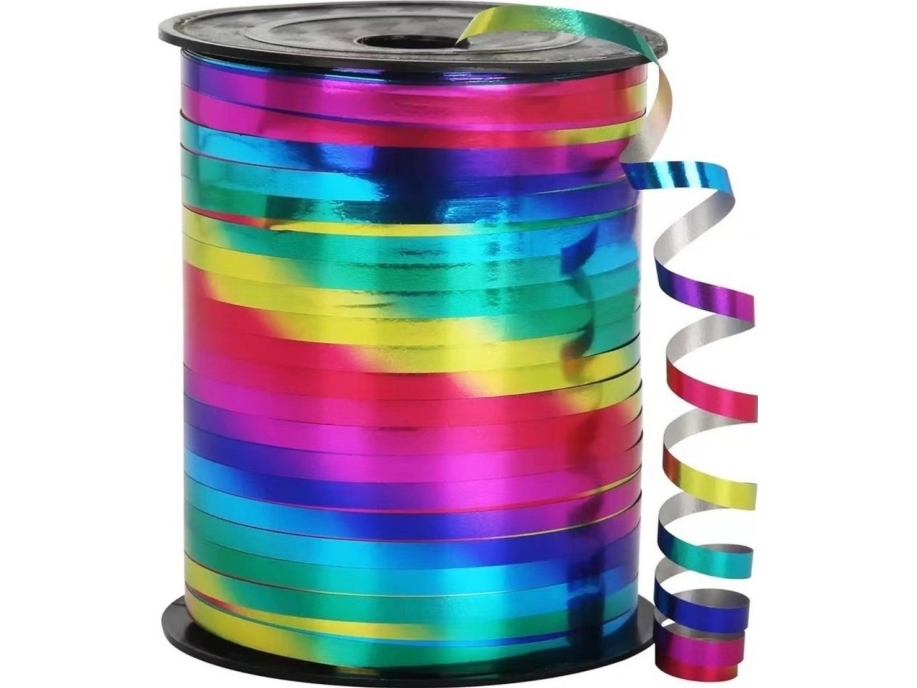 Lean holografisk dekorationsbånd regnbuefarvet 450 m 5 mm