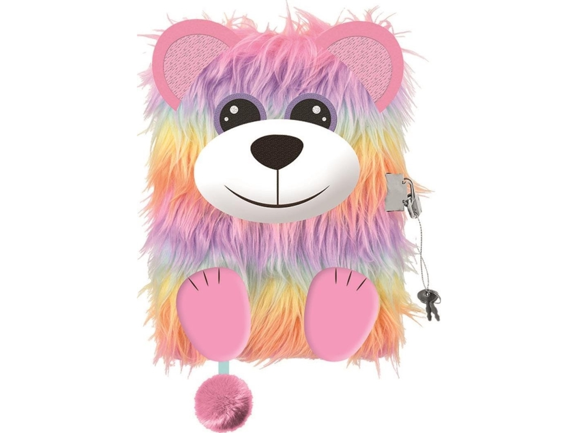 A5 96K Line My Little Friend Rainbow Bear Teal Bear Diary With 3D Padlock |