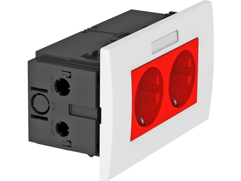 Steckdosenehed Sde-Rw D0rt2b Modul 45 2-Vejs 84X140x59mm (6119429)