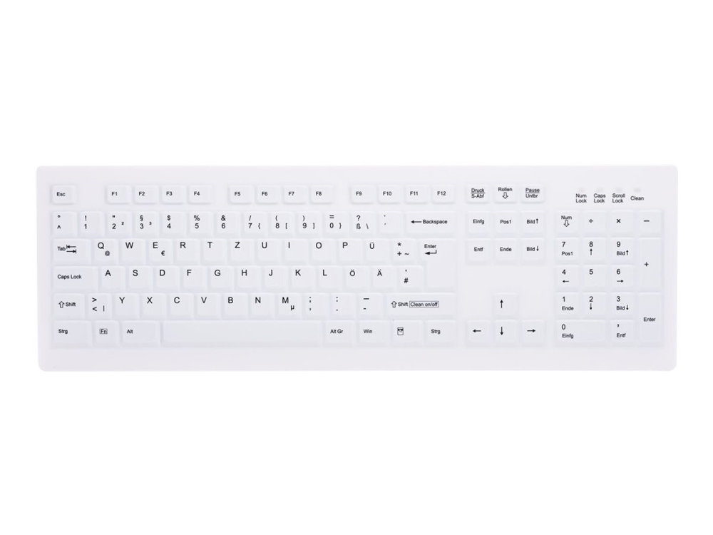 Contour Active Key ClassicClean AK-C8100 - Tastaturdække - udskiftelig membran, hygiejnisk design - fuld størrelse - hvid