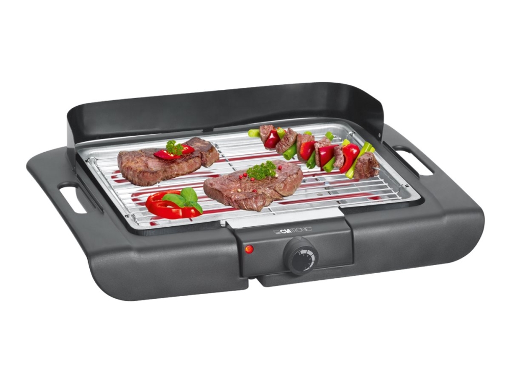 Clatronic BQ3507 Table Elektrisk grill med lutad skärm, med manuell temperaturinställning Svart | Trädgården - Grillar - Elgrillar | GameStuff
