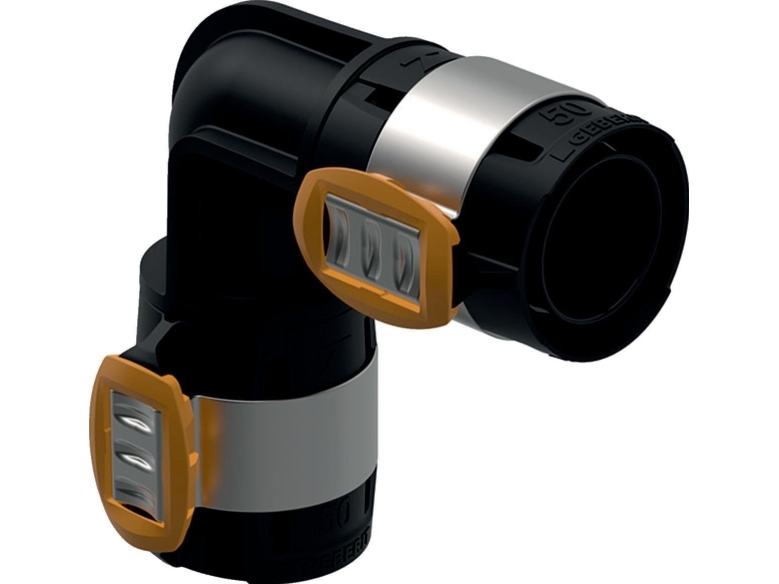 Geberit FlowFit böj 90°, 50 mm, svart PPSU | VVS Artiklar - Rör & Kopplingar - Alupex rör och rördelar | GameStuff