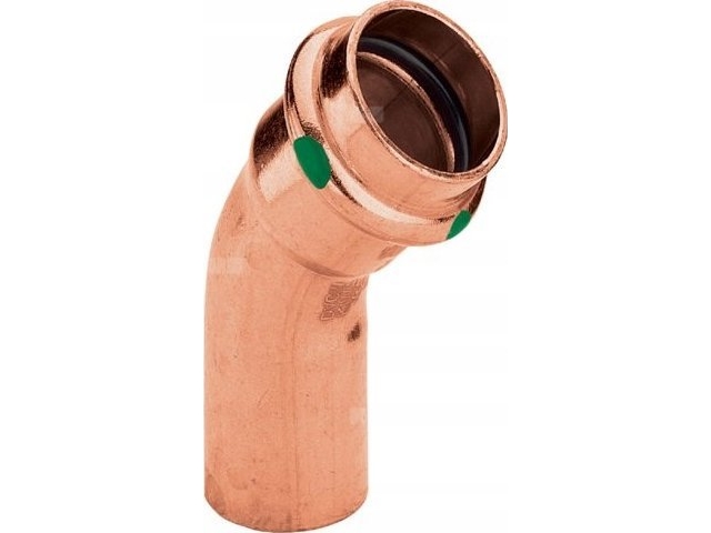 Viega Profipress böjning 45° 42 koppar/blank, 292546 | VVS Artiklar - Rör & Kopplingar - Tryckrör och rördelar | GameStuff