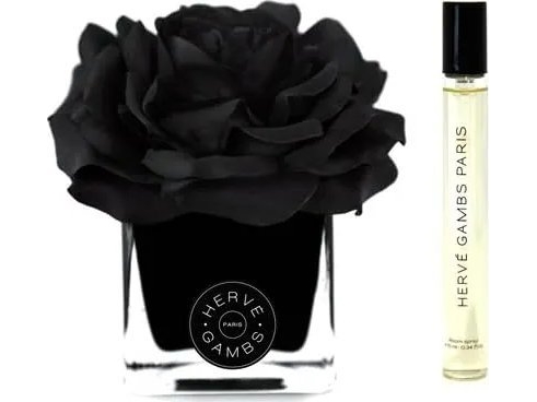 Set Herve Gambs: Ombre Patchouli, Raumspray 10 Ml + Black Couture Flower, Porzellan, Duftstäbchen, Schwarz/Unisex