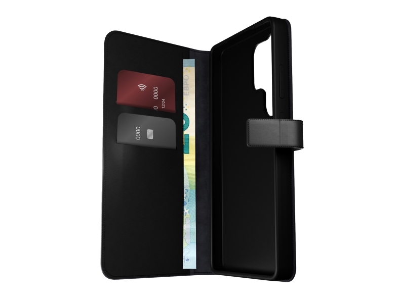Puro Wallet Stand, Geldbörsenhülle, Samsung, Galaxy S25 Ultra, 17,5 Cm (6.9"), Schwarz