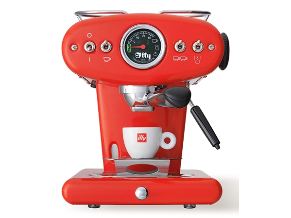 Illy X1, Espressomaskin, 1 l, Kaffekuddar, Malat kaffe, 1200 W, Svart, Röd, Rostfritt stål