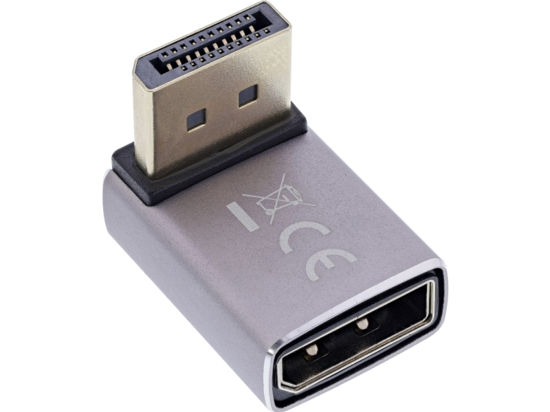 Inline 17291G, Displayport, Displayport, Grå, Sort
