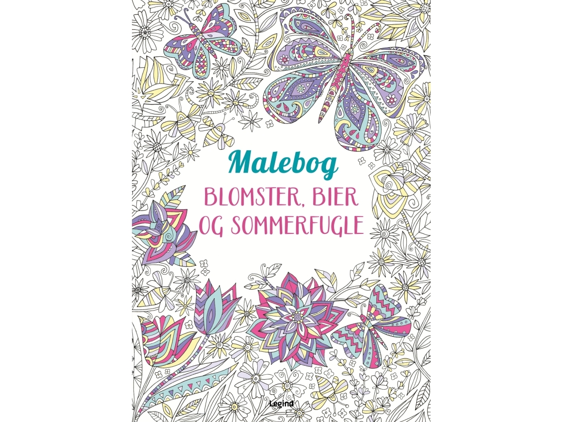 Mandala-Malebog: Blomster, Bier Og Sommerfugle