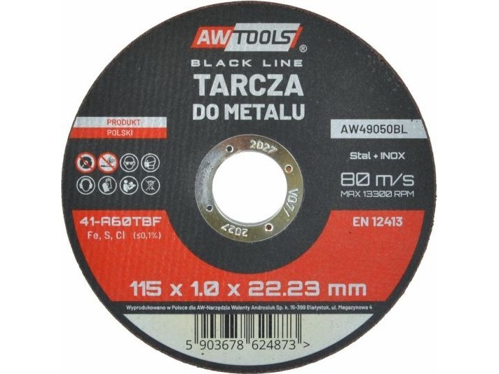 Awtools Metalskæreskive 115×1,0 Mm Black Line