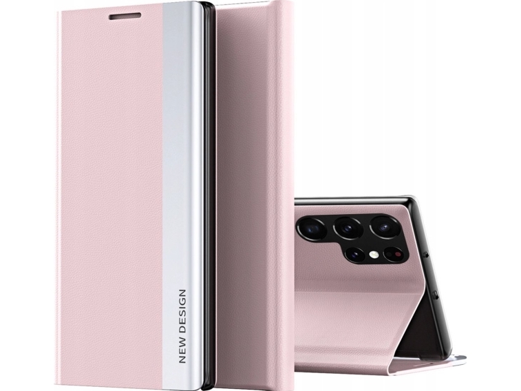 Sleep Case Pro Fodral För Samsung Galaxy S25 Ultra Med Flip Och Stativ Rosa
