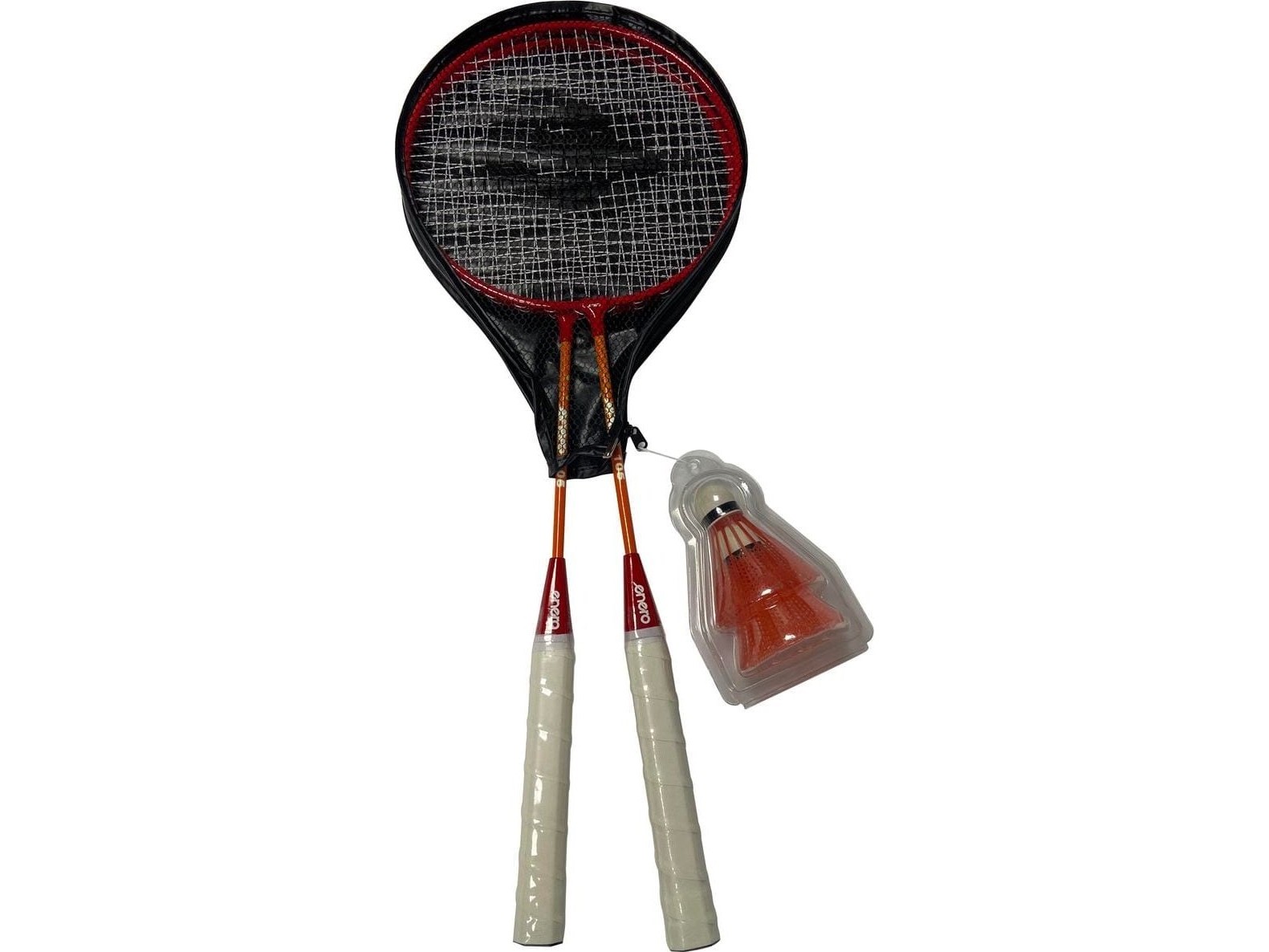 BADMINTON SET I FODRAL RÖD ORANGE ENERO 105 | Leksaker - Spel - Trädgårdsspel | GameStuff