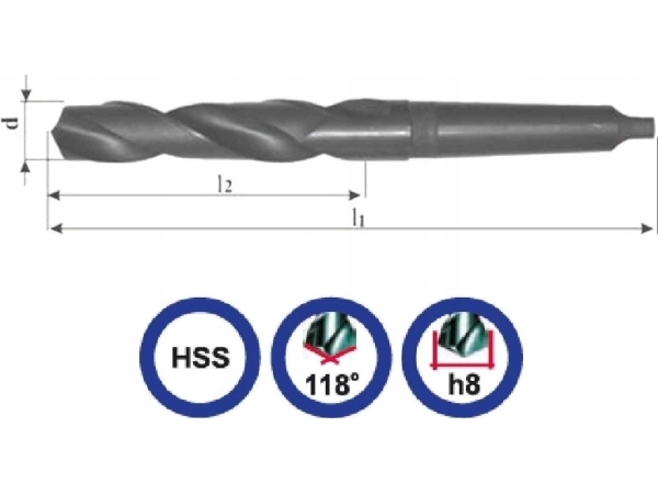 Baildon Bor 9,6 Nwkc Din 345 Rn Cylindrisk 168-87 Hss Bælteskaft Mk1