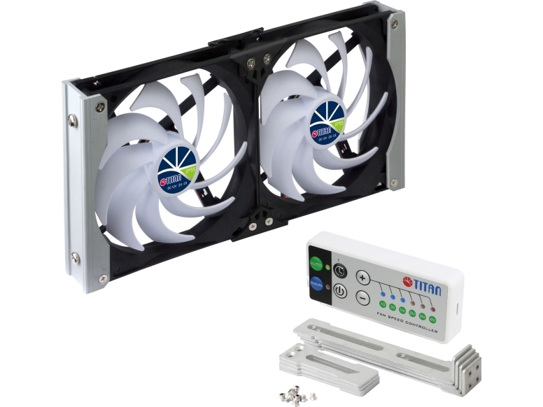 Titan Titan Ttc-Sc20(B)+ Dual Fridge Fan 120X25mm Ip55, Timer Mode, With Integrated Rectifier