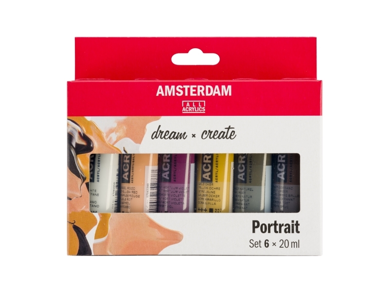 Amsterdam Standard Series acrylic paint portrait set 6 x | Skola & Hobby - Konstmaterial - Akryl & Akvareller | GameStuff