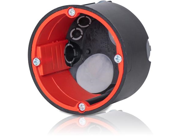F-Tronic Brandschutz-Frontkasten Schwarz, Halogenfrei Ø68 Mm Tiefe 50 Mm, Mit Und Kabel- Und Rohreinführung