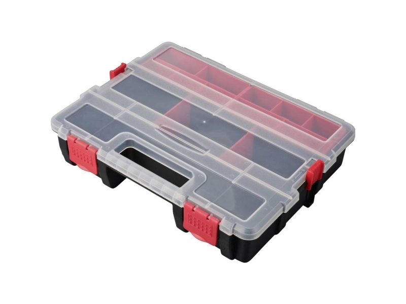 TOOLCRAFT sortimentslåda (L x B x H) 285 x 225 x 60 mm, antal fack: 21, variabel underindelning, 1 st | Verktyg & Verkstad - För verkstaden - Sortiment lådor | GameStuff