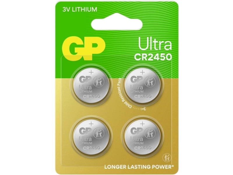 4 Gp Knopfzelle Cr2450 3,0 V (Gpcr2450ult417c4)