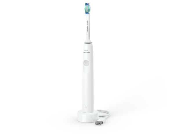 Philips 1100 Series Sonisk Eltandbørste Med Sonisk Teknologi Voksen Sonisk Tandbørste Daglig Pleje Grå Hvid 2 Min Batteri