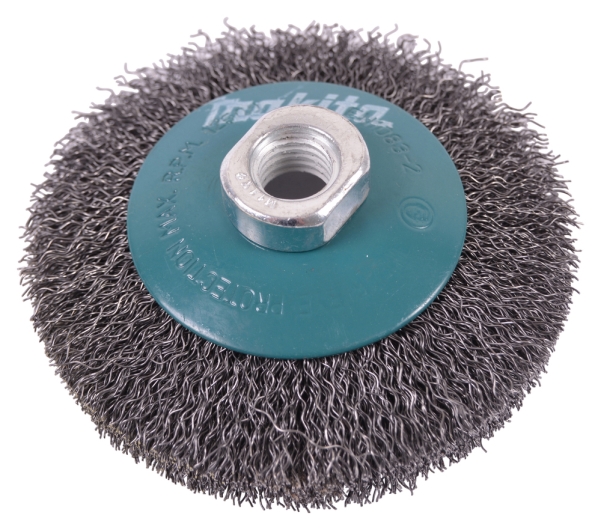 Makita D-39827, Koppstålborste, Platt i mitten, Universal, Varje varumärke, 10 cm, M14 | Elverktyg - Tillbehör - Tillbehör till Slipmaskin | GameStuff