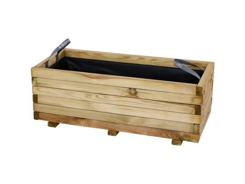Siena Garden TANUSSLIM 90 Plantekasse Fyrretræ, Fleece Natur, Sort