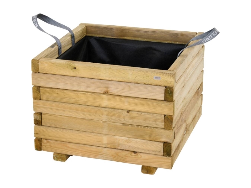 Siena Garden Taunus Tanusslim 50 Pflanzkübel Aus Fichte, Fleece Natur, Schwarz