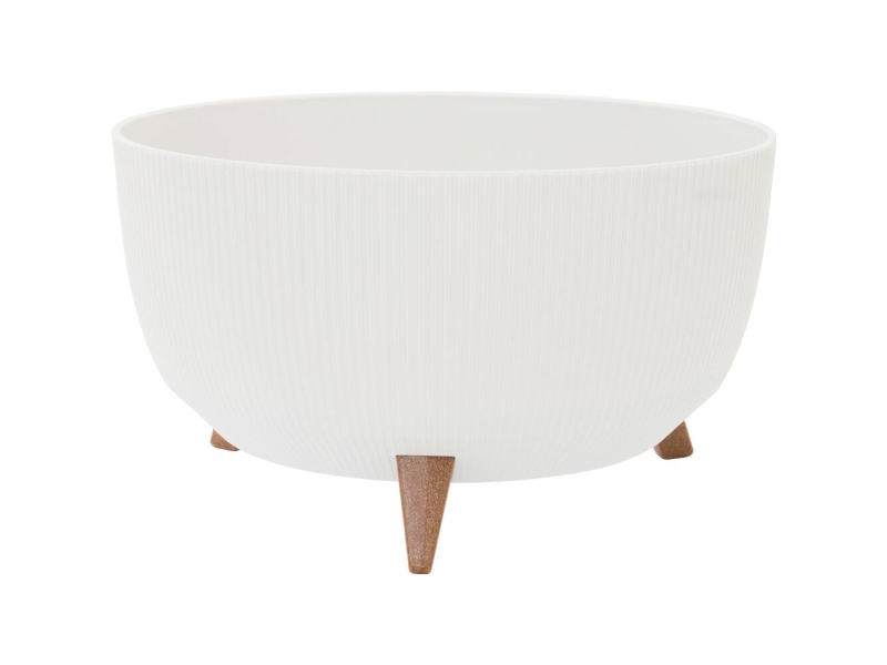 Siena Garden Oslo Stripe Pflanzschale La961-05 Polypropylen Weiß