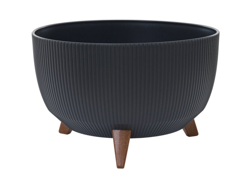 Siena Garden Oslo Stripe La960-82 Pflanzgefäß Polypropylen Anthrazit