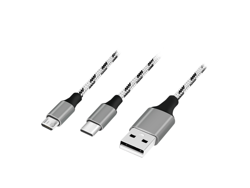 Logilink Cu0202, 1,2 M, Usb A, Usb C/Micro-Usb A, Usb 2.0, 0,48 Gbit/S, Grau