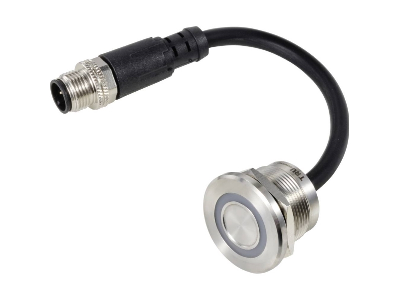 Tru Components Tc-12835296 Tc-Ts22a10yssr12m12 Stecker Männlich Sensorschalter 24 V 0,5 A 1 X Off/On, Taster Rot (Ø) 25 Mm Ip65 1 Stk