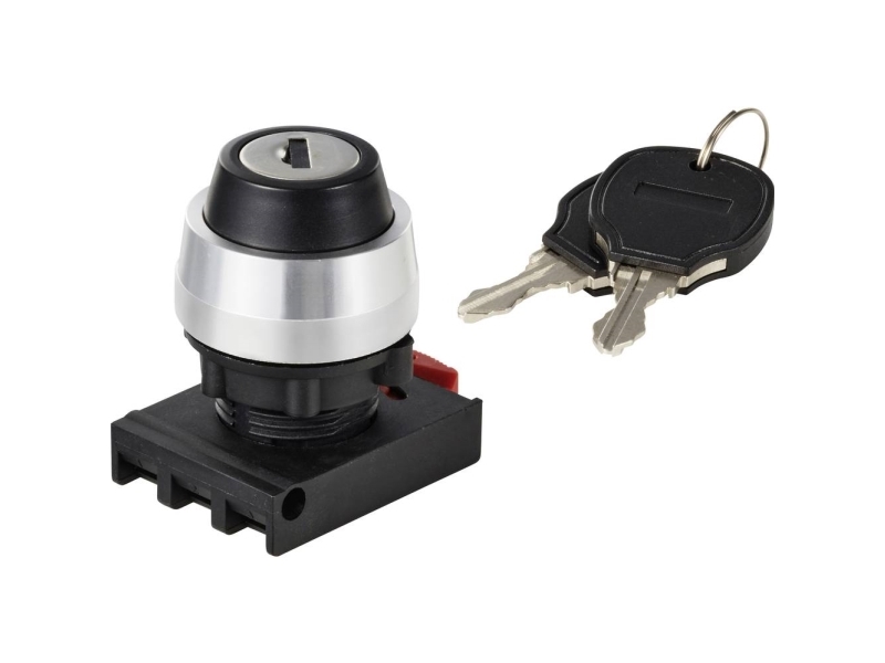 Tru Components Tc-12835264 Onpow26bk-Y/21 Schlüsselkontakt - Front-Bauteil - Befestigungsvorrichtung - Schwarz - 2 X 90° - 1 Stk.