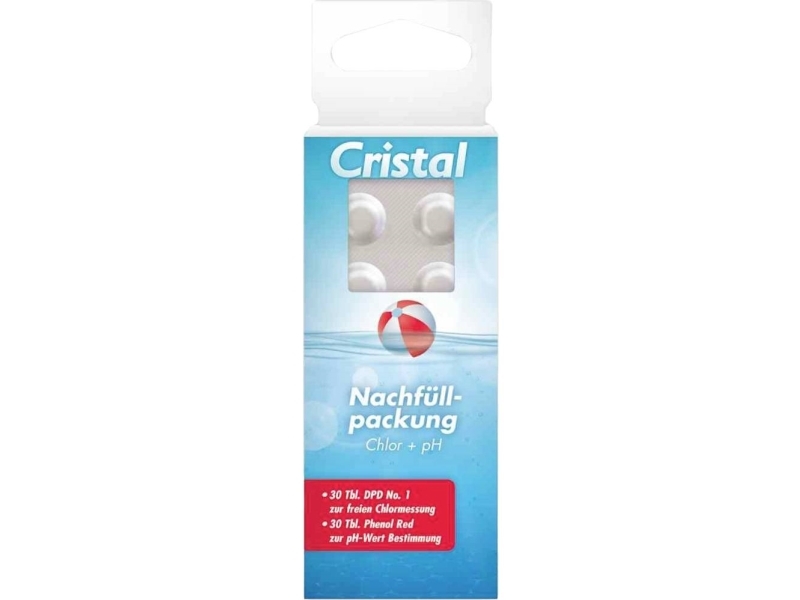 Cristal 287101 Refill-pakke klor/pH-vandtester klor 60 stk