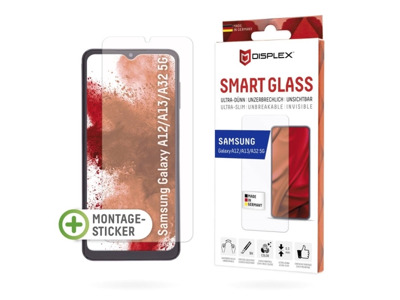Displex Smart Glass Displaybeskyttelsesglas Samsung Galaxy A12 5G, Galaxy A13 5G, Galaxy A32 5G 1 Stk 1635