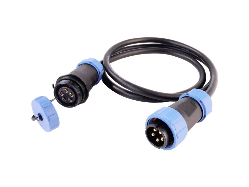 Deko Light 940041 Rundstik Konfektioneret Stik, Lige, Kobling, Lige Samlet Poltal: 5 1 Stk