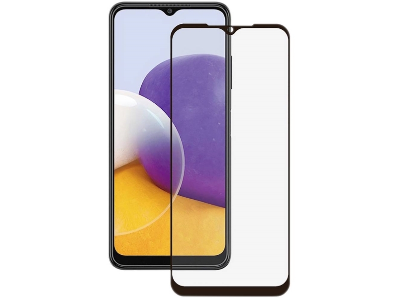 Vivanco Full Samsung Galaxy A22 5g Smutsavvisande Slagtålig Oljetålig Reptålig Splitterskyddad Svart Transparent 1 Styck