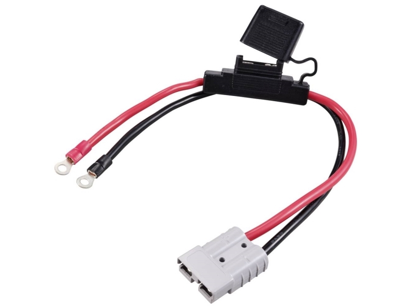 Tru Components Tc-12195704 Hochstrom-Batteriestecker 50 A Für Ringöse Mit Sicherungshalter 50 A Schwarz, Rot 1 Stück