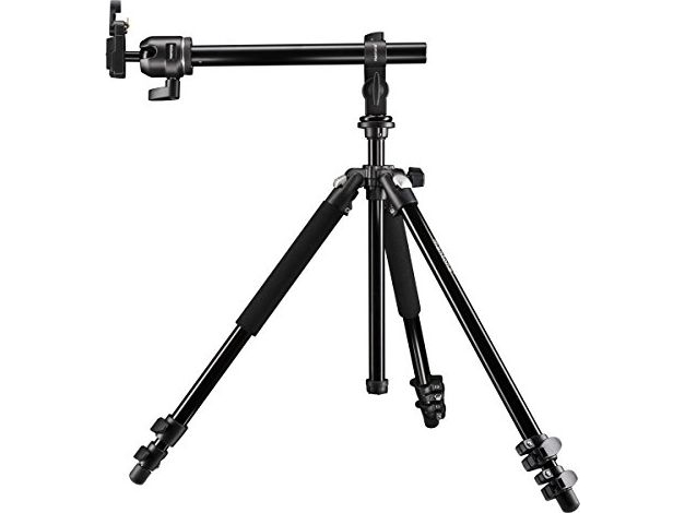 Walimex Mantona Basic Scout Max Set - Fotostativ - Kamerastativ Op Til 160 Cm + Udtræksarm - Vendbar Midtersøjle - Kuglehoved - Til Rejser Og Outdoor