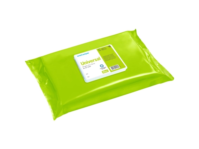 Universaltuch, Wet Wipe, Maxi, 43X30cm, Grün, Pp/Viskose, Mit Wasser Und Seife, Ohne Farbe Und Parfüm