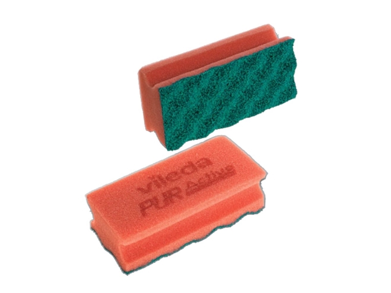 Skursvamp, Vileda PurActive High, 15x7x6,5cm, röd, PU, fin skureffekt, repfri - (10 st.) | Rengöring - Avtorkning - Trasor och liknande - Svampar och skurprodukter | GameStuff