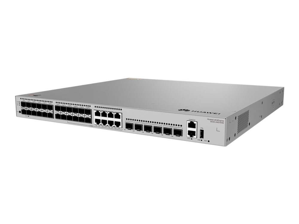 Huawei Ekitengine S530s Series S530-24St4xe - Switch - Administreret - 16 X Gigabit Sfp + 8 X 10/100/1000/Sfp + 4 X 1 Gigabit / 10 Gigabit Sfp+ + 2 X