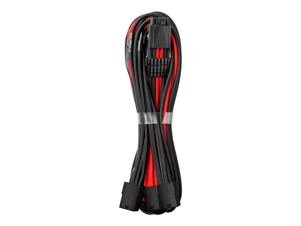 Cablemod Pro Modmesh - Strømkabel - 12Vhpwr (Han) Til 8 Pin Pcie-Strøm (Hun) - 45 Cm - Stealthsense-Kabelforlængelse - Sort, Rød