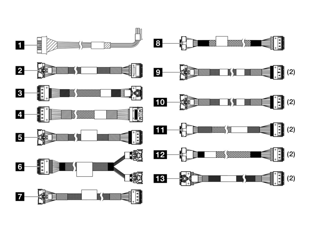 Lenovo Sats Med Lagringskablar For 2.5  " Chassis Front Anybay Bp1