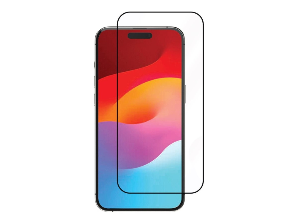 Estuff Infinite Titan Shield - Skærmbeskytter Für Mobiltelefon - Fuldt Omslag - Glas - Rammefarve Sort - Für Apple Iphone 15