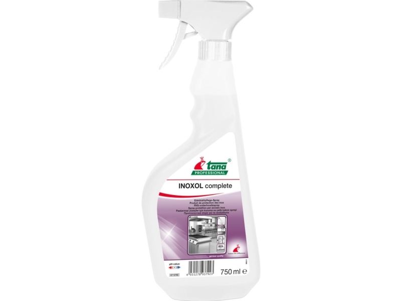 Stålpleje, Tana Professional INOXOL Complete, 750 ml, klar-til-brug, oliebaseret, uden farve og parfume